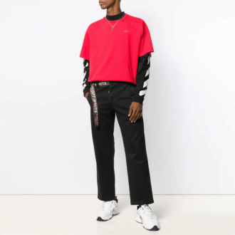 2019-20FW Cuello redondo Estilo urbano Pantalones Cortos Algodón Manga corta Logotipo
