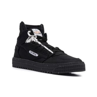 3.0 Zapatillas Off-Court High de lona ecológica «Black White»