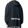 Abrigo con capucha tipo cortavientos Impressionism para hombre, negro