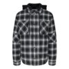 Abrigo de manga larga con capucha a cuadros FW20 para hombre, negro