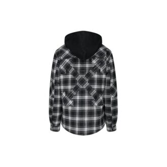 Abrigo de manga larga con capucha a cuadros FW20 para hombre, negro