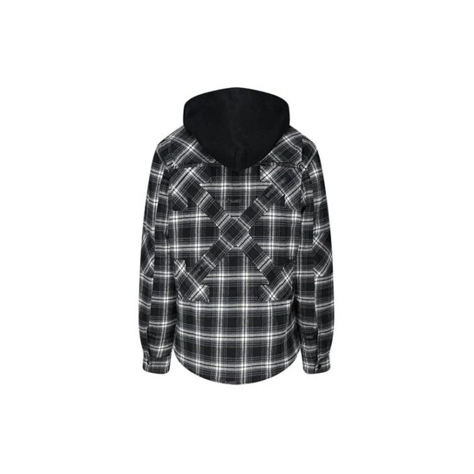 Abrigo de manga larga con capucha a cuadros FW20 para hombre, negro