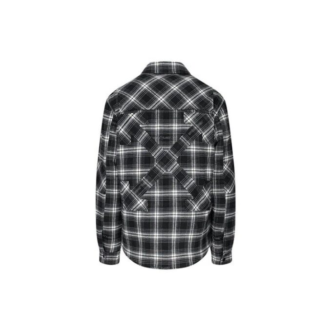 Abrigo de manga larga con capucha a cuadros FW20 para hombre, negro