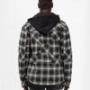 Abrigo de manga larga con capucha a cuadros FW20 para hombre, negro