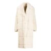 Abrigo liso Off-White de corte holgado en blanco cremoso