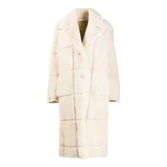 Abrigo liso Off-White de corte holgado en blanco cremoso
