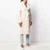 Abrigo liso Off-White de corte holgado en blanco cremoso