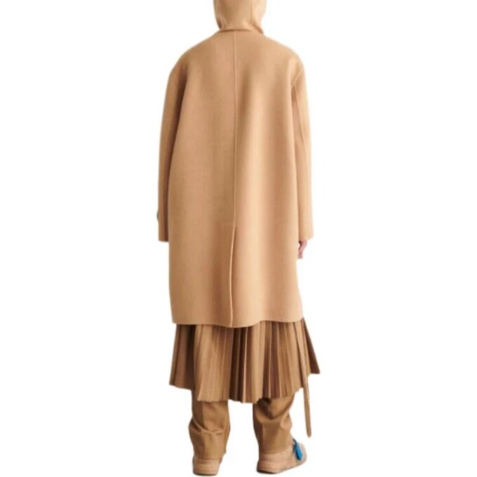 Abrigo midi con capucha de cachemira «Khaki»