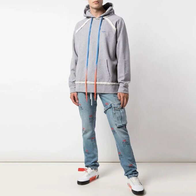 Arrow Gradient Drawstring Loose Fit Gris