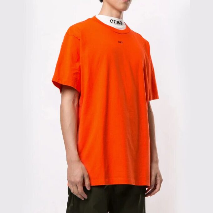 Arrow Printing Manga corta Naranja