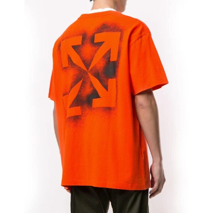 Arrow Printing Manga corta Naranja