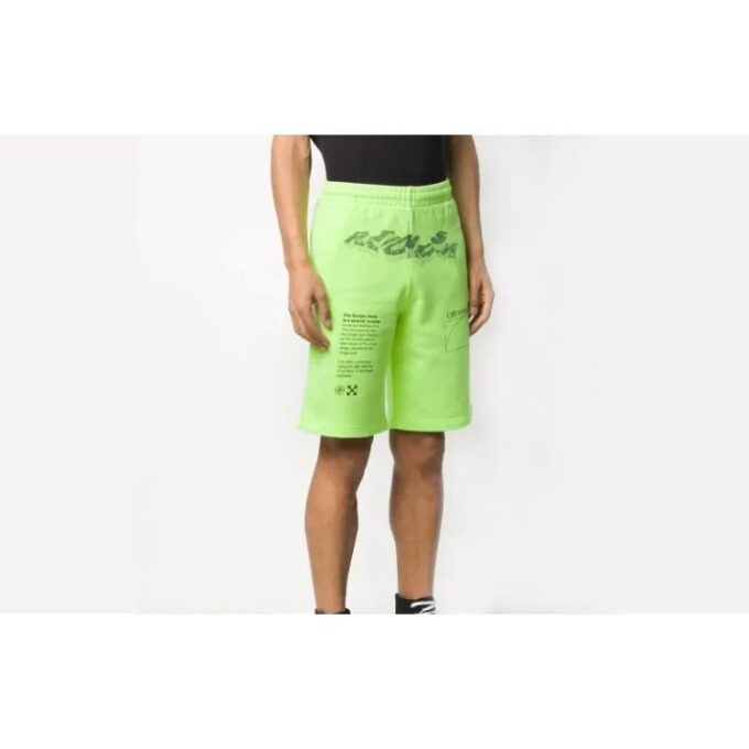 Bermudas ajustadas de algodón para hombre SS20 con estampado 3D fluorescente