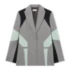 Blazer elástico con bloques de color