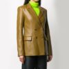 Blazer Off-White de doble botonadura con etiquetas en pico