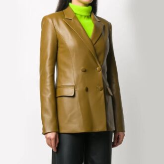 Blazer Off-White de doble botonadura con etiquetas en pico