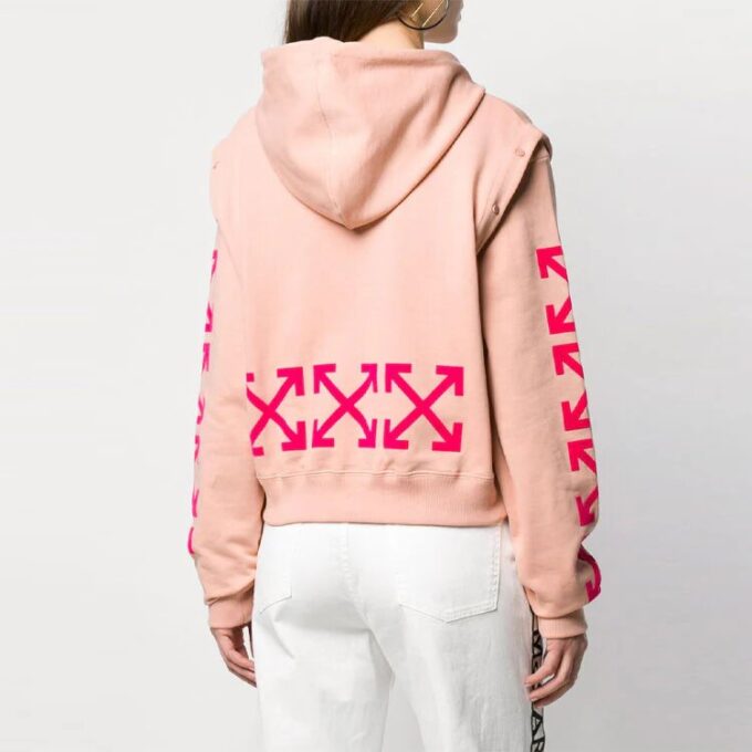Blusa casual de corte holgado con mangas desmontables en color rosa, tono blanco roto