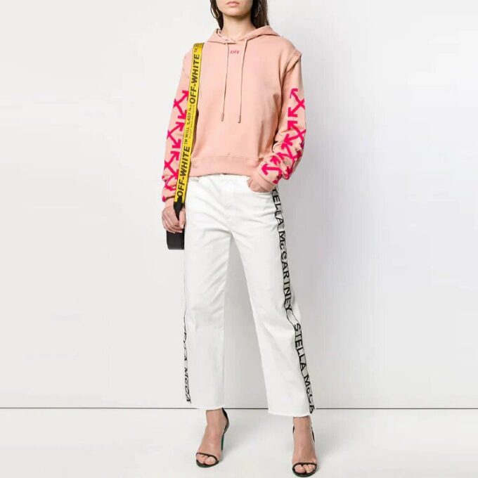 Blusa casual de corte holgado con mangas desmontables en color rosa, tono blanco roto