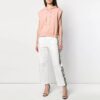 Blusa casual de corte holgado con mangas desmontables en color rosa, tono blanco roto