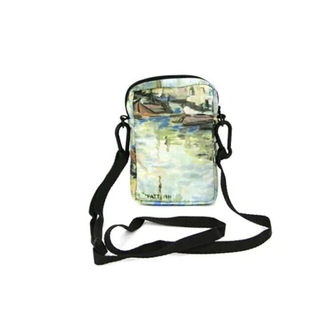 Bolso bandolera con estampado 19 Negro/Verde