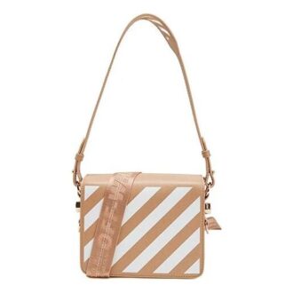 Bolso bandolera de cuero Off-White mediano caqui