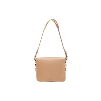 Bolso bandolera de cuero Off-White mediano caqui