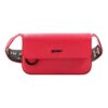 Bolso bandolera de cuero rojo con logotipo