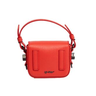 Bolso bandolera de estilo industrial para cámara de Off-White, serie 20 Logo Printing, de cuero, naranja