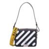 Bolso bandolera de piel de vaca a rayas en blanco roto y negro «Black White»