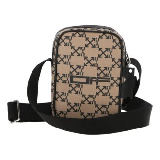 Bolso bandolera informal marrón con logotipo de letras