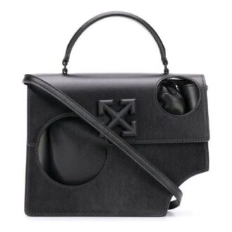 Bolso bandolera Jitney 2.8 de la serie Off-White Leather, color negro