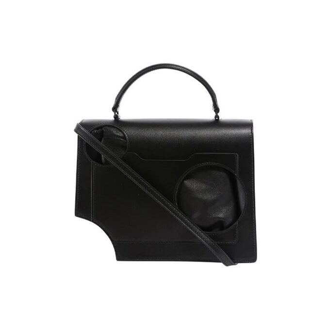 Bolso bandolera Jitney 2.8 de la serie Off-White Leather, color negro