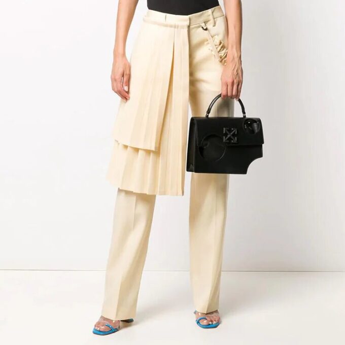 Bolso bandolera Jitney 2.8 de la serie Off-White Leather, color negro