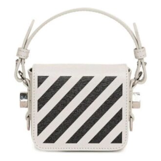 Bolso bandolera mini a rayas blanco
