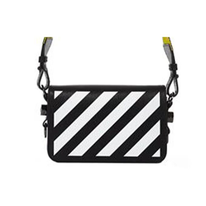 Bolso bandolera Off-White con Binder Clip y rayas, negro