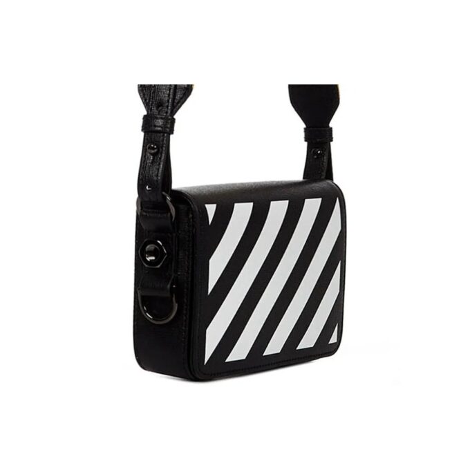Bolso bandolera Off-White con Binder Clip y rayas, negro