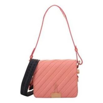 Bolso bandolera Off-White de piel de vaca negra y rosa «Black Pink»