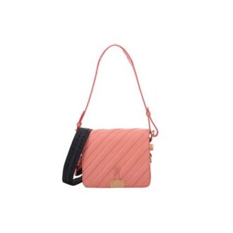 Bolso bandolera Off-White de piel de vaca negra y rosa «Black Pink»