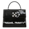 Bolso bandolera Off-White Jitney 1.4 con estampado de flechas y grafitis, negro