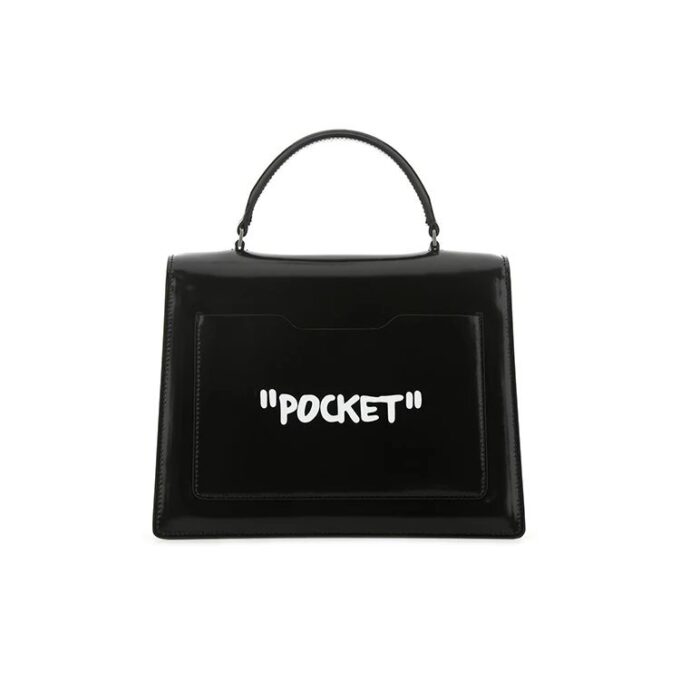 Bolso bandolera Off-White Jitney 1.4 con estampado de flechas y grafitis, negro