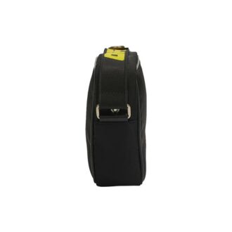 Bolso bandolera Off-White para hombre, ajustable, con correas para el hombro, estampado del logotipo y cremallera, negro/blanco