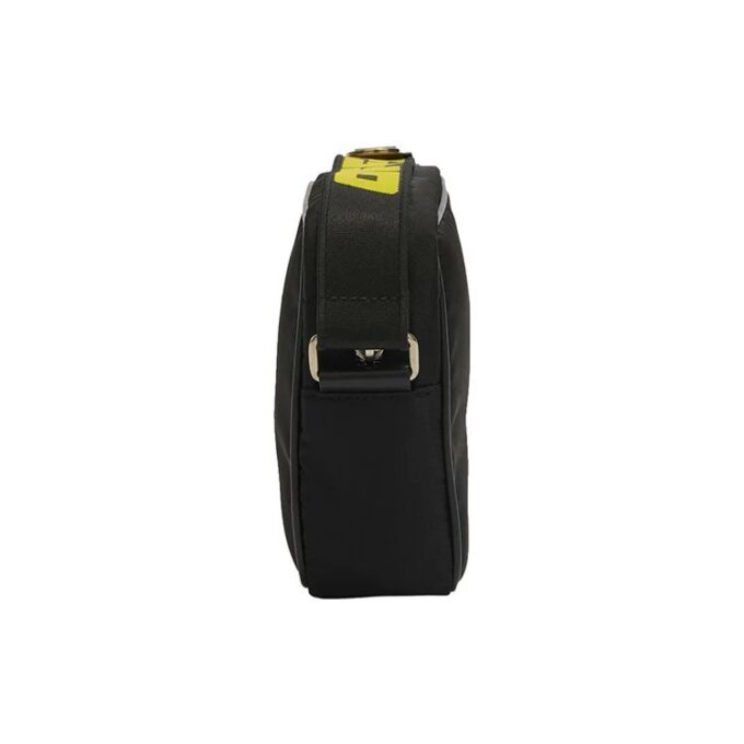 Bolso bandolera Off-White para hombre, ajustable, con correas para el hombro, estampado del logotipo y cremallera, negro/blanco