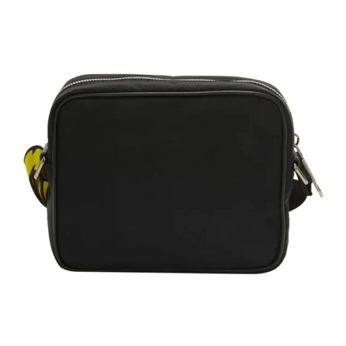 Bolso bandolera Off-White para hombre, ajustable, con correas para el hombro, estampado del logotipo y cremallera, negro/blanco