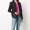 Bolso bandolera pequeño negro metalizado con estampado Cortex LOGO de la serie 20 Jitney0.7