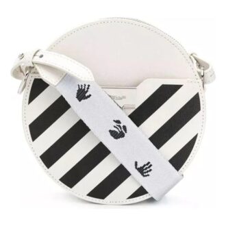 Bolso de cuero Off-White Deceleration Stripe Blanco