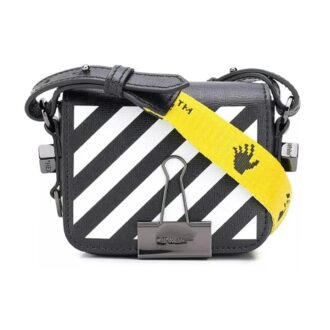 Bolso de cuero Off-White Deceleration, tamaño pequeño, negro