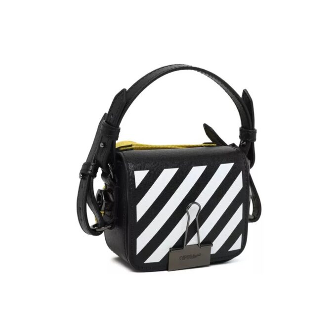 Bolso de cuero Off-White Deceleration, tamaño pequeño, negro