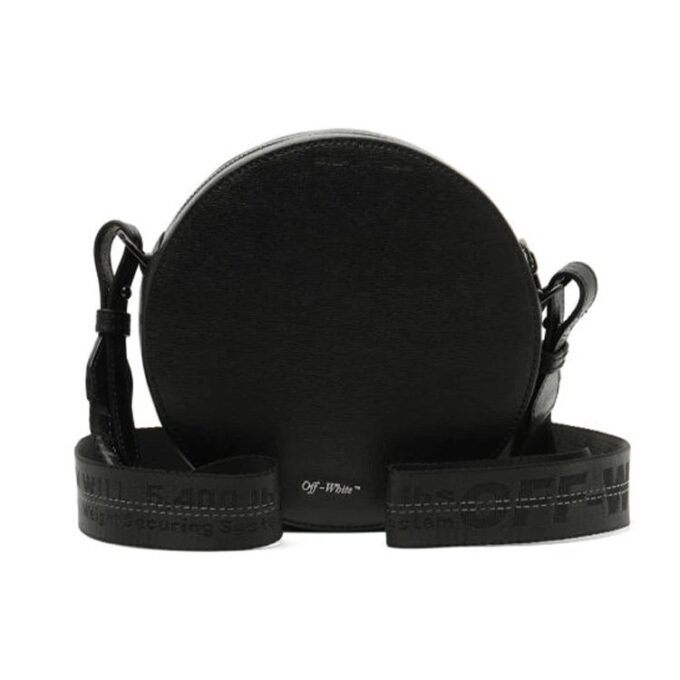 Bolso de hombro circular negro con estampado de rayas Off-White c/o Virgil Abloh