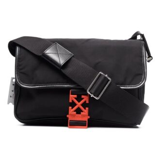 Bolso de hombro con hebilla para hombre Off-White, bolso tipo mensajero, negro