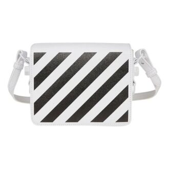 Bolso de hombro con logotipo Off-White Negro Blanco