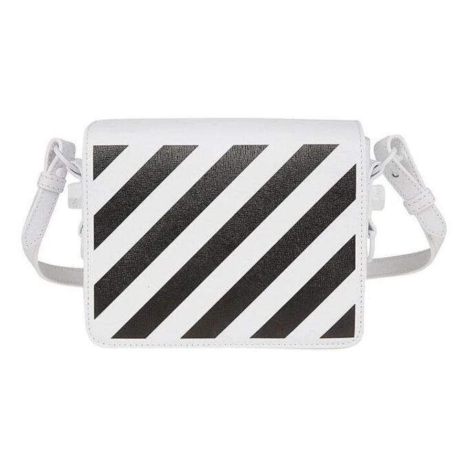 Bolso de hombro con logotipo Off-White Negro Blanco
